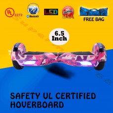 Evergrow Self Balancing Hoverboard Electric Board with Bluetooth and LED Lights Free Bag Pink Camo (WHEELS-UC6.5-PINK-CAMO)   